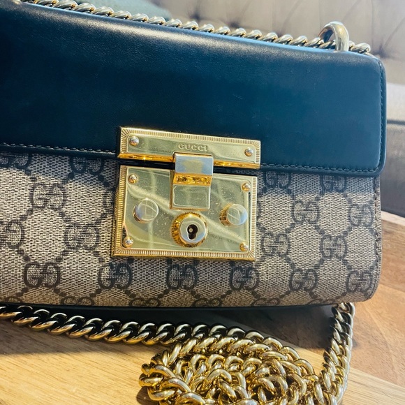 Gucci Small Padlock GG Canvas Leather Chain Shoulder Bag - Picture 6 of 15